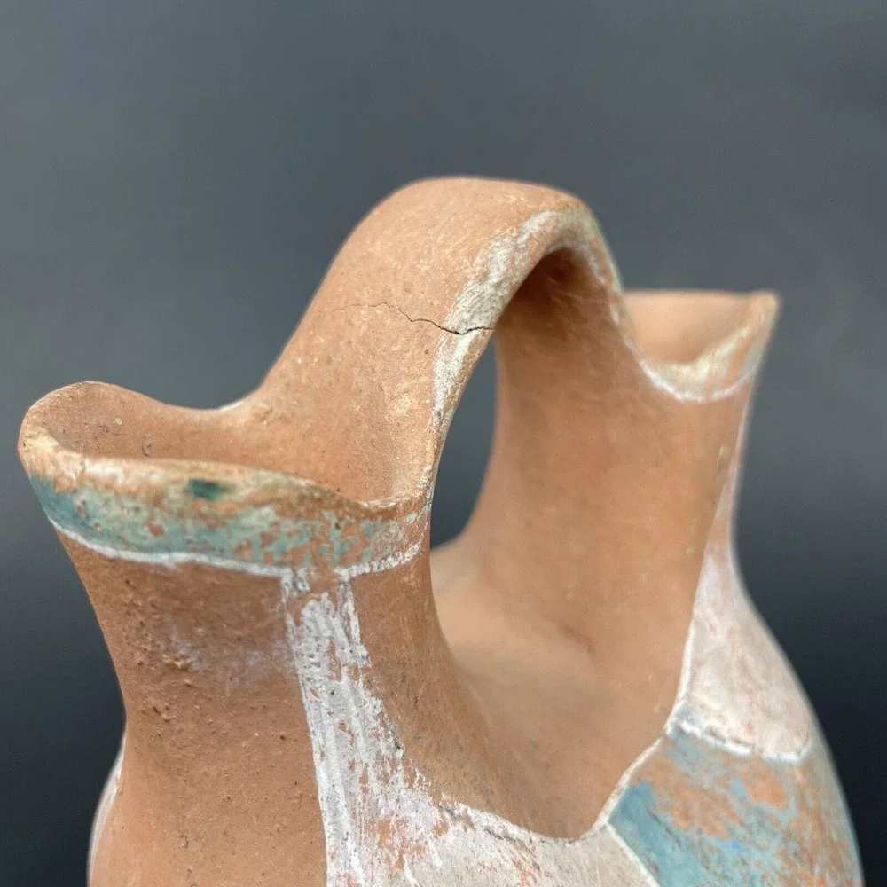 Vtg Wedding Vase Double Spout Southwestern Mexican Native American Style Painted